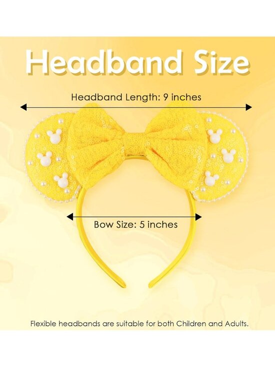 Women Yellow Polyester Velvet Mickey Mouse Halloween Costume Headband main image 5